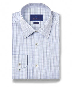 BLUE GRID DRESS SHIRT - REGULAR FIT