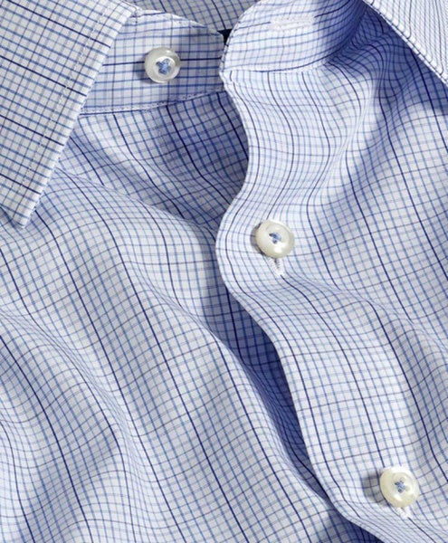 BLUE GRID DRESS SHIRT - REGULAR FIT