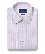 PURPLE MULTI POPLIN CHECK DRESS SHIRT - REGULAR FIT