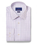 PURPLE MULTI POPLIN CHECK DRESS SHIRT - REGULAR FIT