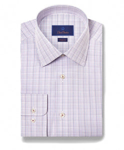 PURPLE MULTI POPLIN CHECK DRESS SHIRT - REGULAR FIT