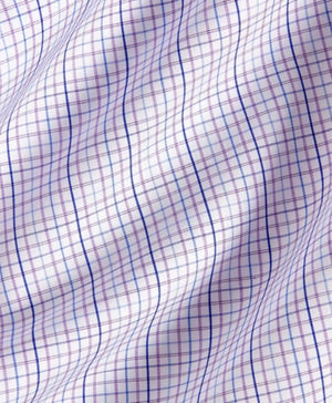 PURPLE MULTI POPLIN CHECK DRESS SHIRT - REGULAR FIT