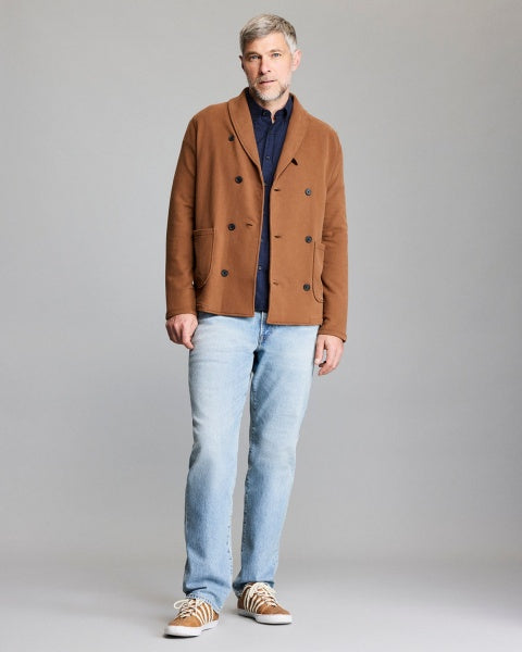 JOHN SHAWL CARDIGAN- OAK BROWN
