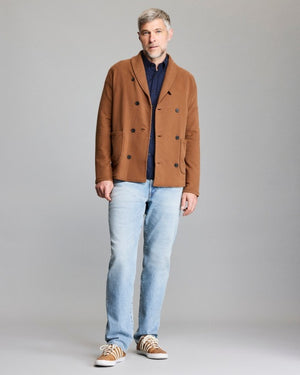 JOHN SHAWL CARDIGAN- OAK BROWN