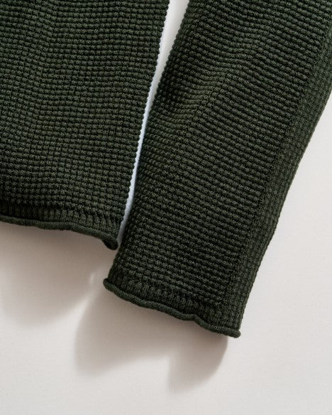 MINI WAFFLE CREW SWEATER- ROSIN