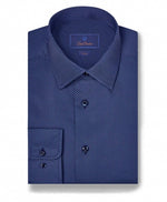 NAVY MICRO PRINT DRESS SHIRT