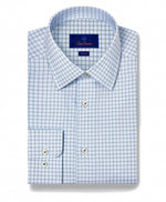 SKY AND PETROL TWILL DRESS SHIRT - TRIM
