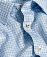 SKY AND PETROL TWILL DRESS SHIRT - TRIM