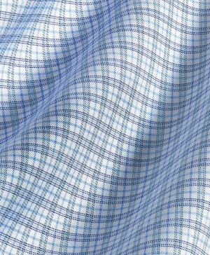 SKY AND PETROL TWILL DRESS SHIRT - TRIM
