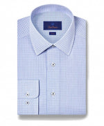 NAVY CHECK DRESS SHIRT
