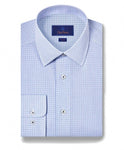 NAVY CHECK DRESS SHIRT