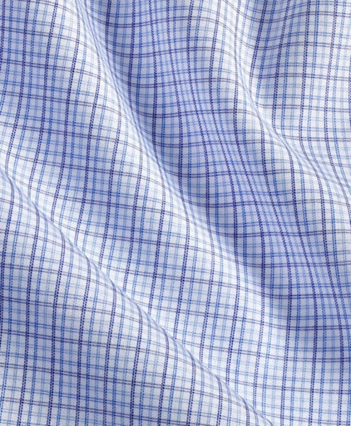 NAVY CHECK DRESS SHIRT