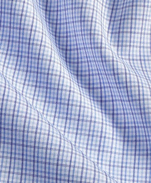 NAVY CHECK DRESS SHIRT