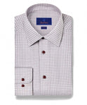 GREY AND BERRY CHECK DRESS SHIRT - TRIM