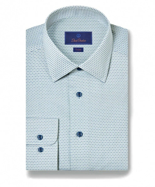 SAGE AND BLUE MICRO OMBRE DRESS SHIRT - TRIM