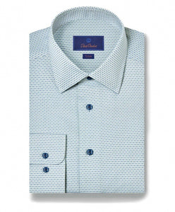 SAGE AND BLUE MICRO OMBRE DRESS SHIRT - TRIM