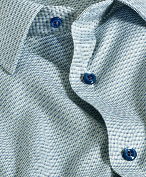 SAGE AND BLUE MICRO OMBRE DRESS SHIRT - TRIM
