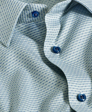 SAGE AND BLUE MICRO OMBRE DRESS SHIRT - TRIM
