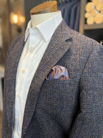 AMBER AND BLUE WOOL SOFT COAT