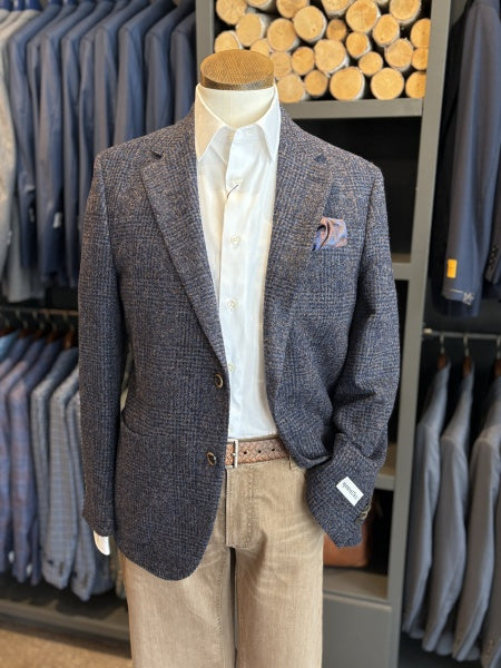 AMBER AND BLUE WOOL SOFT COAT