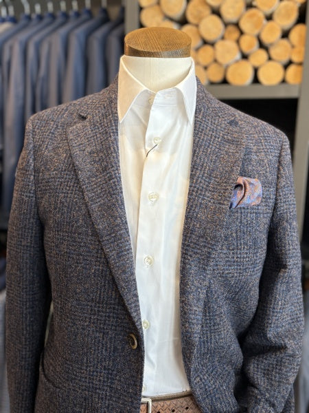 AMBER AND BLUE WOOL SOFT COAT