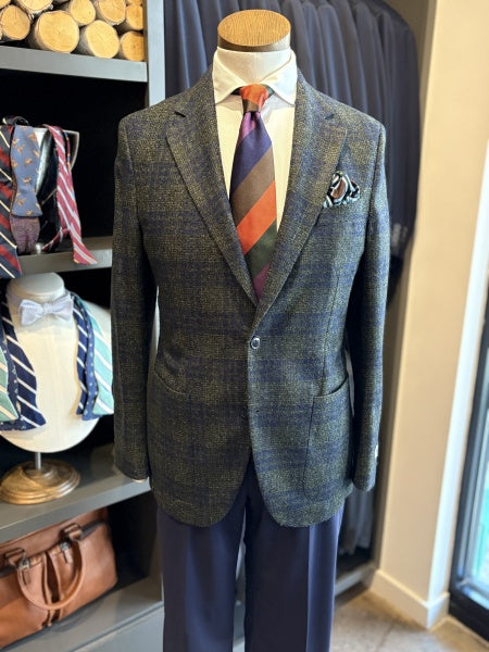 RAINFOREST GREEN & NAVY ALPACA SOFT COAT
