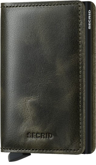 SLIMWALLET VINTAGE- OLIVE/BLACK