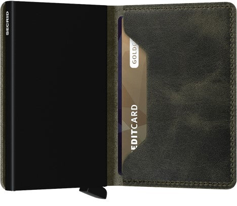 SLIMWALLET VINTAGE- OLIVE/BLACK