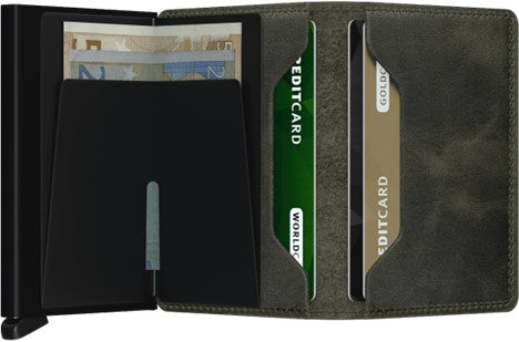 SLIMWALLET VINTAGE- OLIVE/BLACK