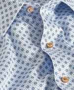 WHITE AND BLUE GEOMETRIC SHIRT