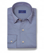 BLUE AND PLUM GEOMETRIC SHIRT