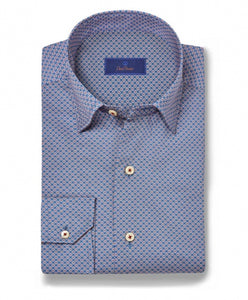 BLUE AND PLUM GEOMETRIC SHIRT
