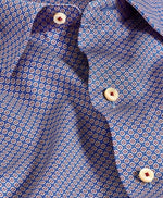 BLUE AND PLUM GEOMETRIC SHIRT
