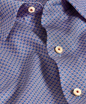 BLUE AND PLUM GEOMETRIC SHIRT