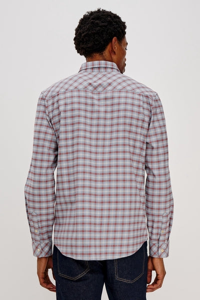 VANCE LONG SLEEVE SHIRT, BLUE RUBY CHECK