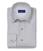 HIDDEN BUTTON DOWN CASUAL- WHITE/SKY