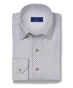 HIDDEN BUTTON DOWN CASUAL- WHITE/SKY
