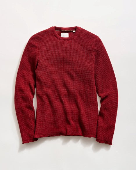 MINI WAFFLE CREW SWEATER- SYRAH