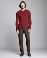 MINI WAFFLE CREW SWEATER- SYRAH