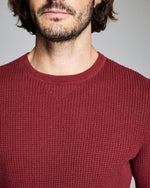 MINI WAFFLE CREW SWEATER- SYRAH