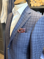 SHADOW BLUE WINDOWPANE COAT
