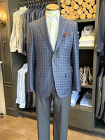 SHADOW BLUE WINDOWPANE COAT