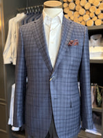 SHADOW BLUE WINDOWPANE COAT