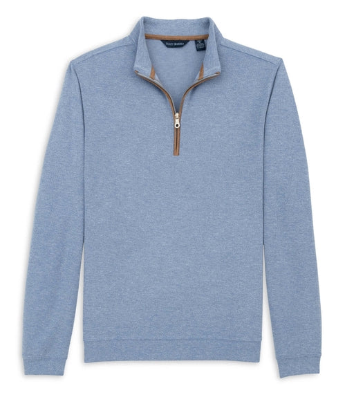 STRETCH HEATHER FLEECE PULLOVER- COUNTRY BLUE