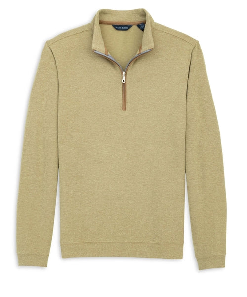 STRETCH HEATHER FLEECE PULLOVER- CAMEL