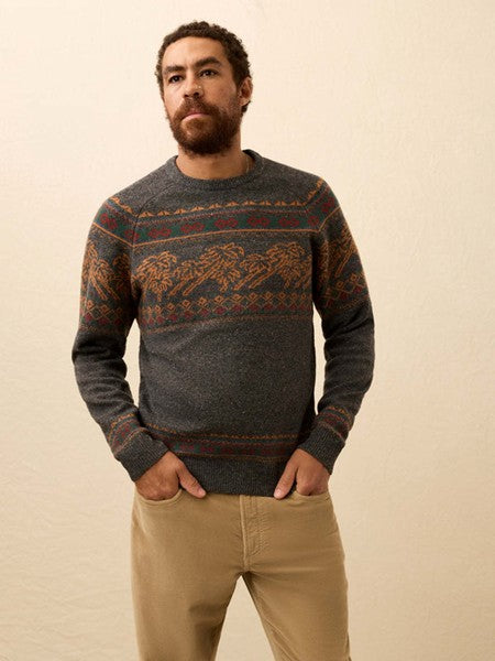 DONEGAL CREW SWEATER - CHARCOAL COAST