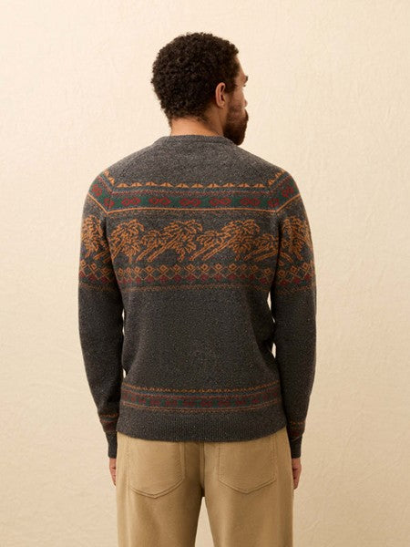 DONEGAL CREW SWEATER - CHARCOAL COAST