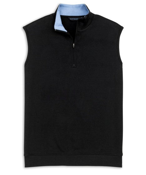 PIMA INTERLOCK PULLOVER VEST- BLACK