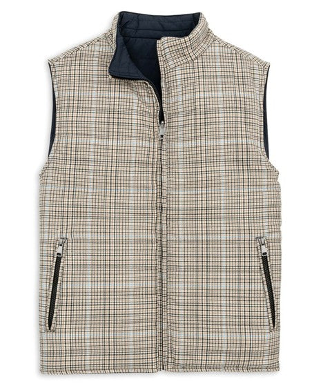 REVERSIBLE WOOL QUILTED VEST - KHAKI