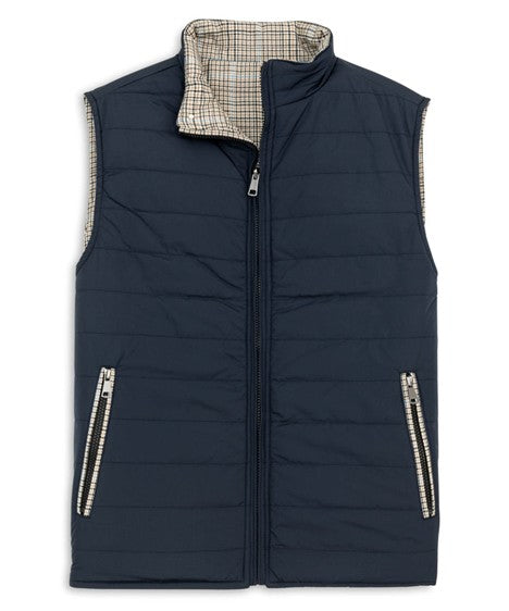 REVERSIBLE WOOL QUILTED VEST - KHAKI